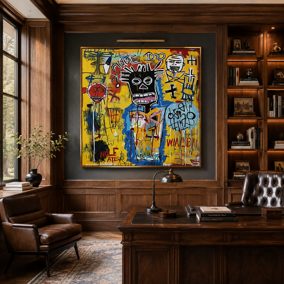 Urban Pulse-Yellow Graffiti Portrait Painting