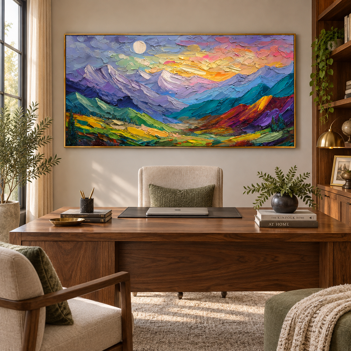 Chromatic Peaks-Colorful Mountain Painting