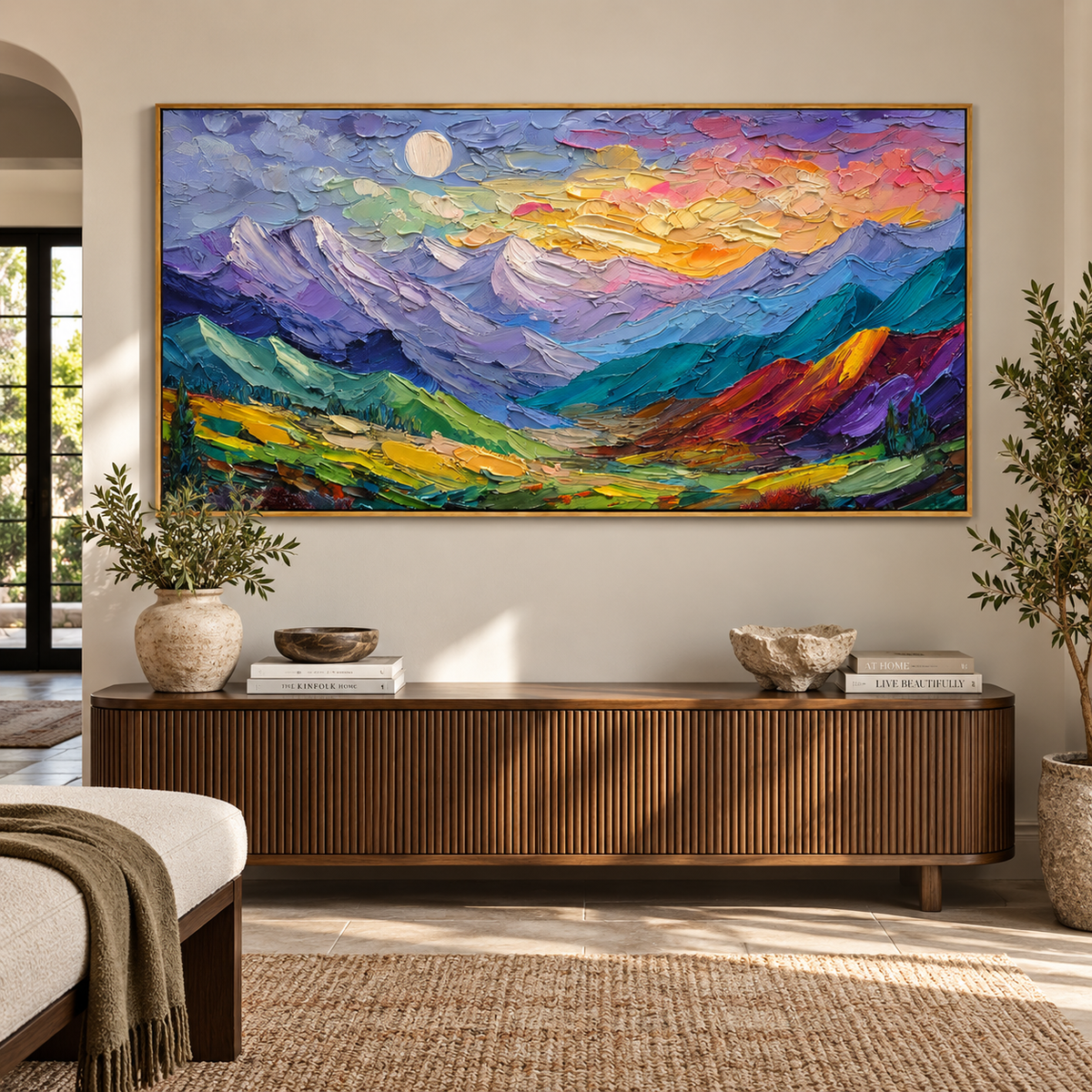 Chromatic Peaks-Colorful Mountain Painting