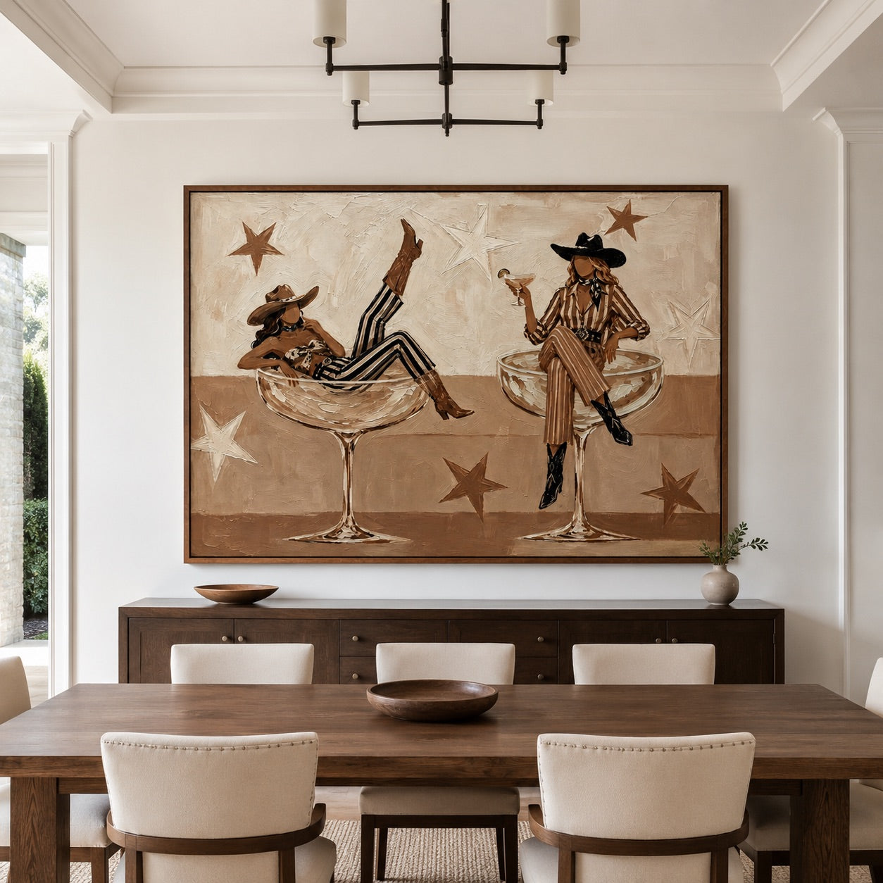 Last Call-Western Cowgirl Oil Painting