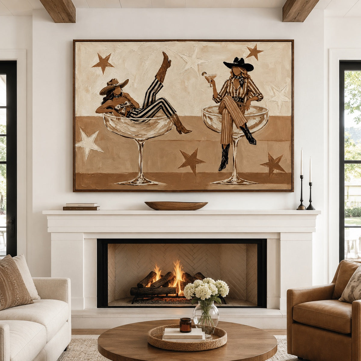 Last Call-Western Cowgirl Oil Painting