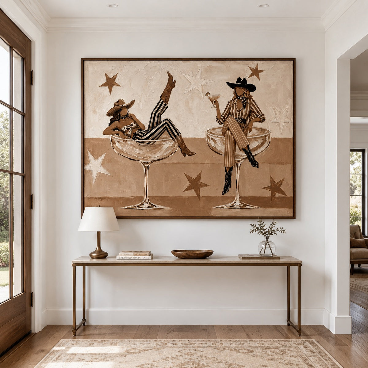 Last Call-Western Cowgirl Oil Painting