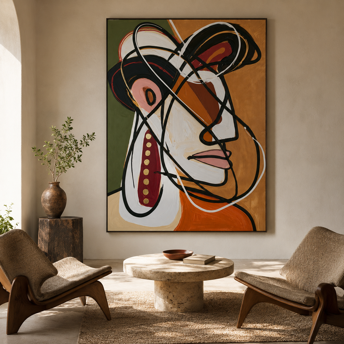 Amber Muse-Abstract Woman Portrait Painting
