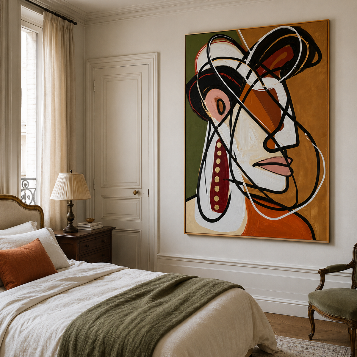 Amber Muse-Abstract Woman Portrait Painting