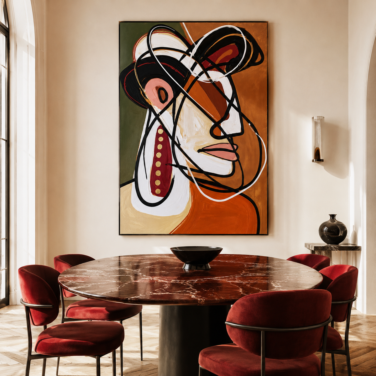 Amber Muse-Abstract Woman Portrait Painting