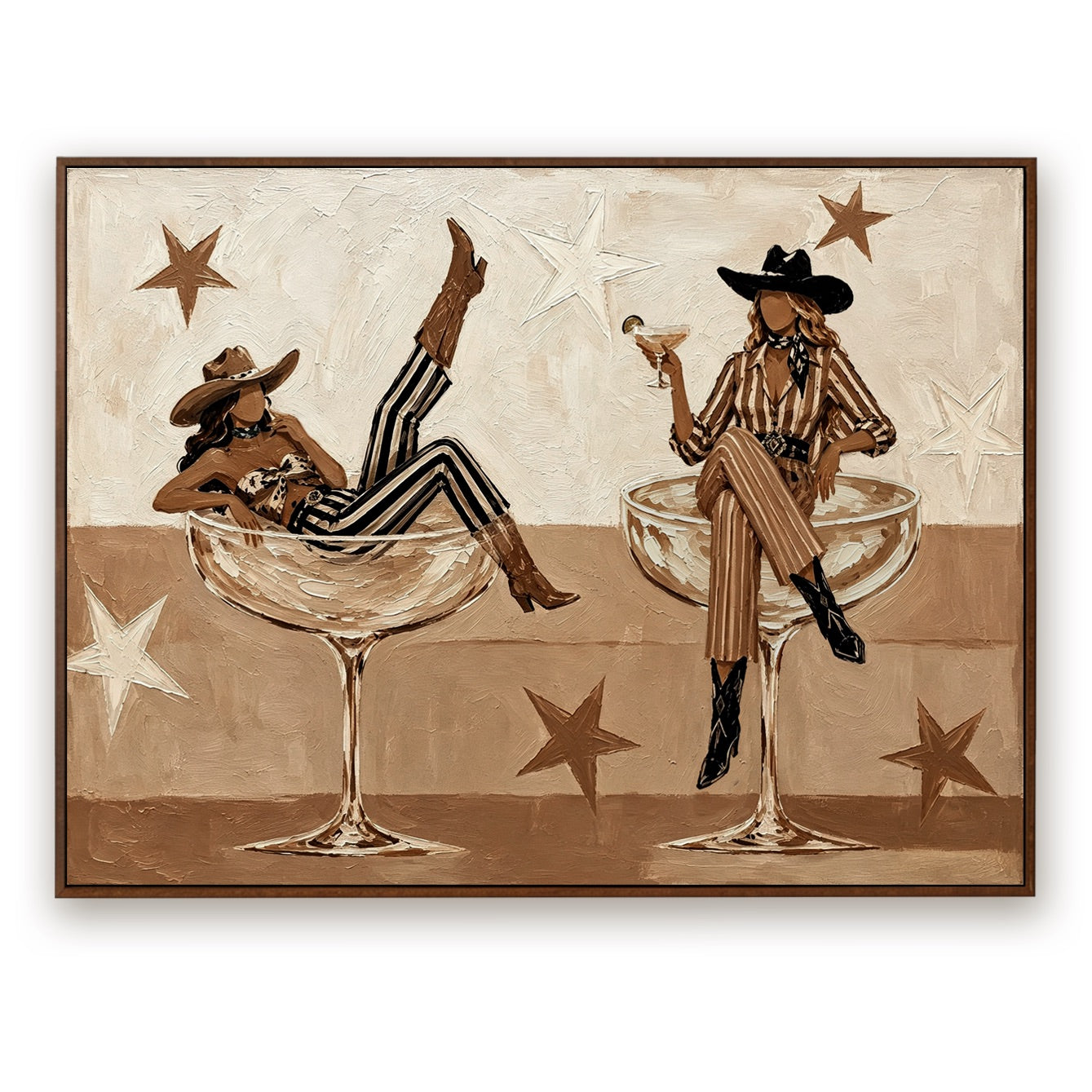Last Call-Western Cowgirl Oil Painting