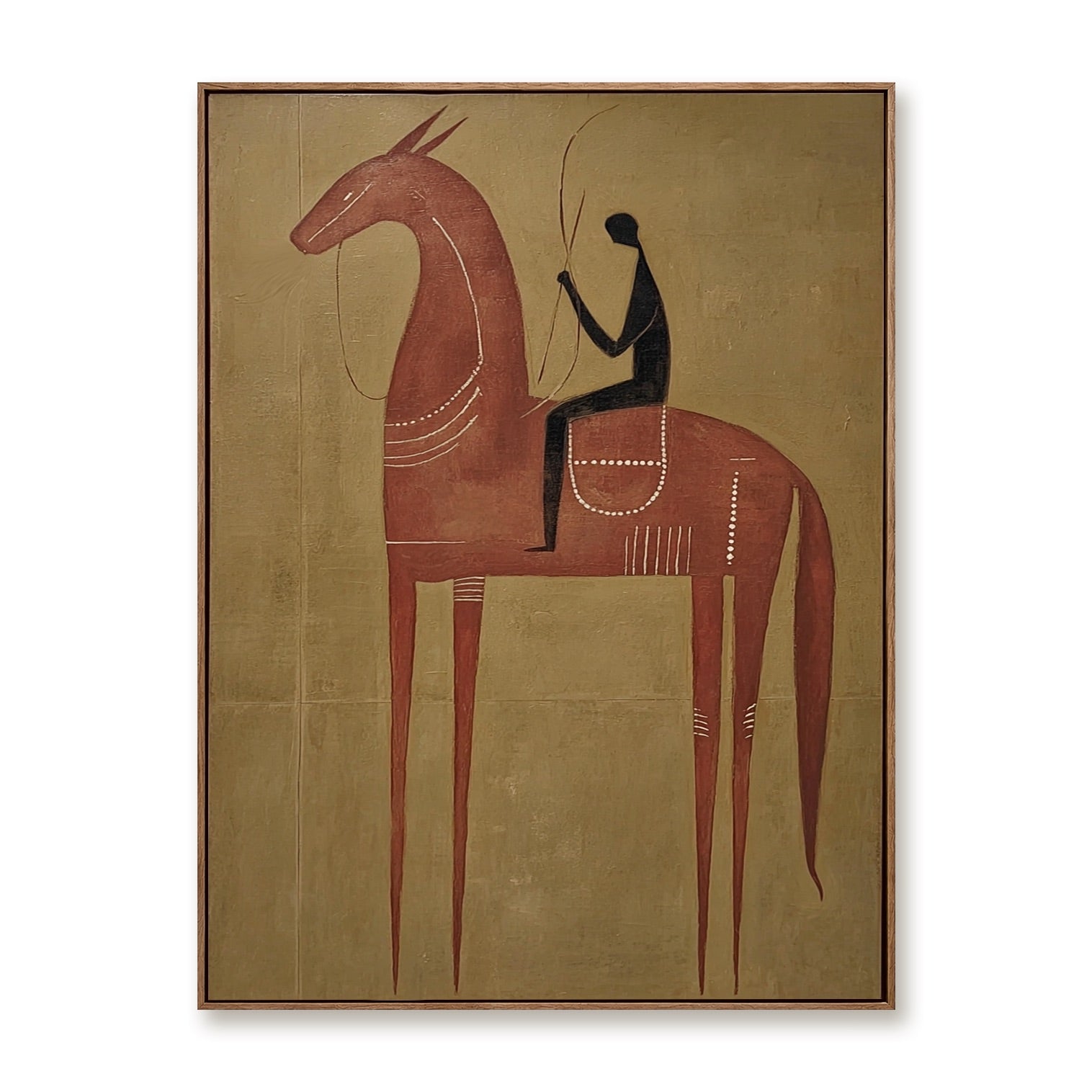Silent Reins-Abstract Horse Rider Oil Painting