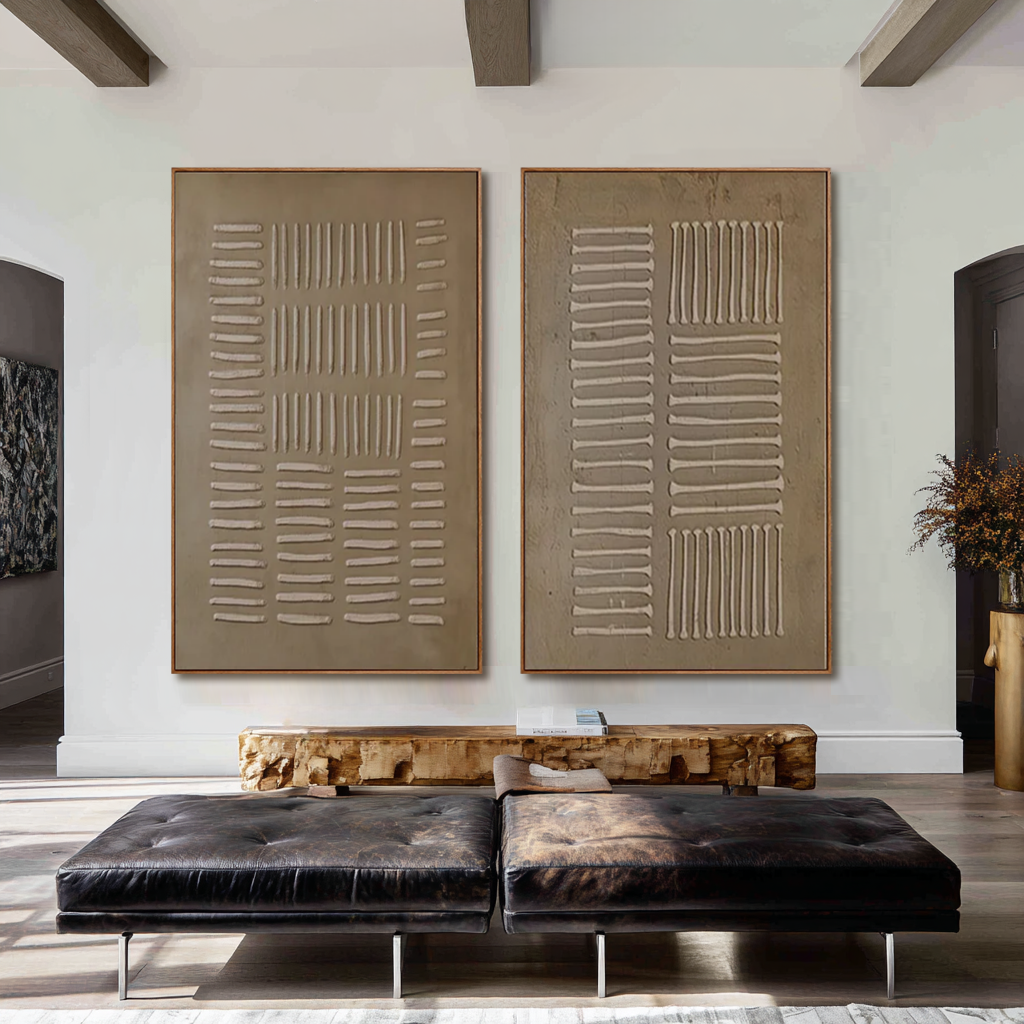 Quiet Measure-Two Piece Relief Painting