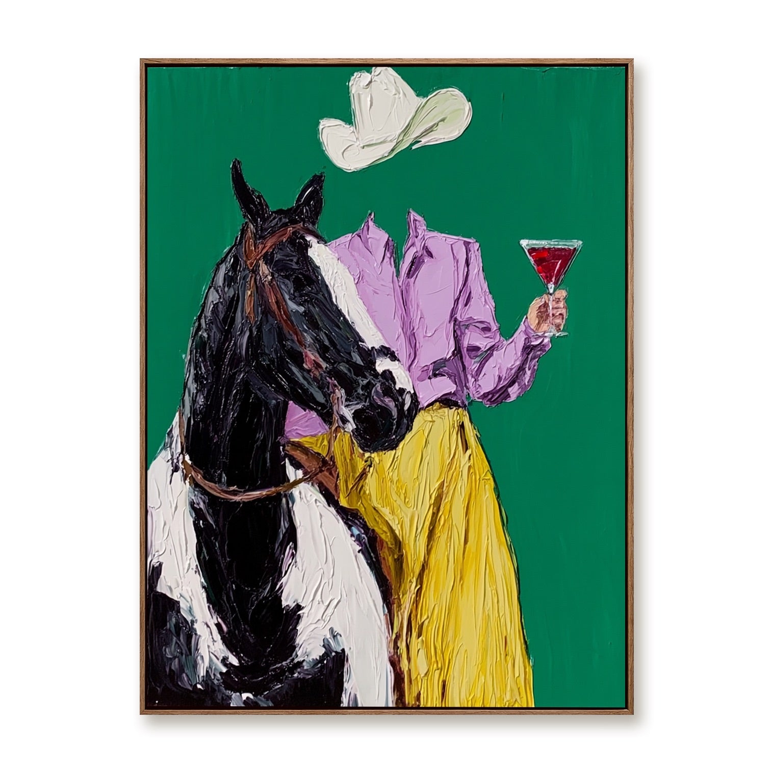Emerald Toast-Cowgirl Horse Oil Painting