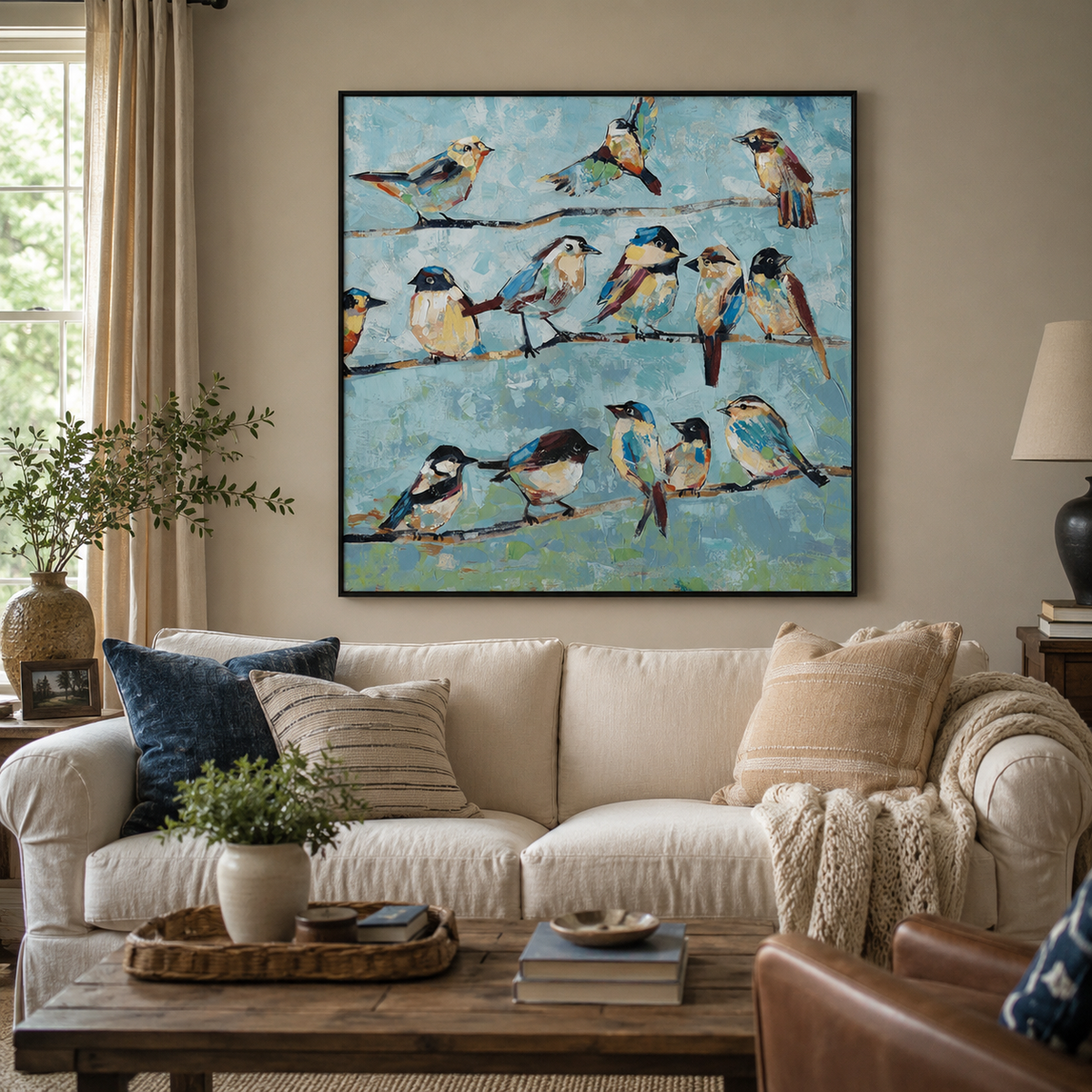 Sky Chorus-Colorful Songbird Painting