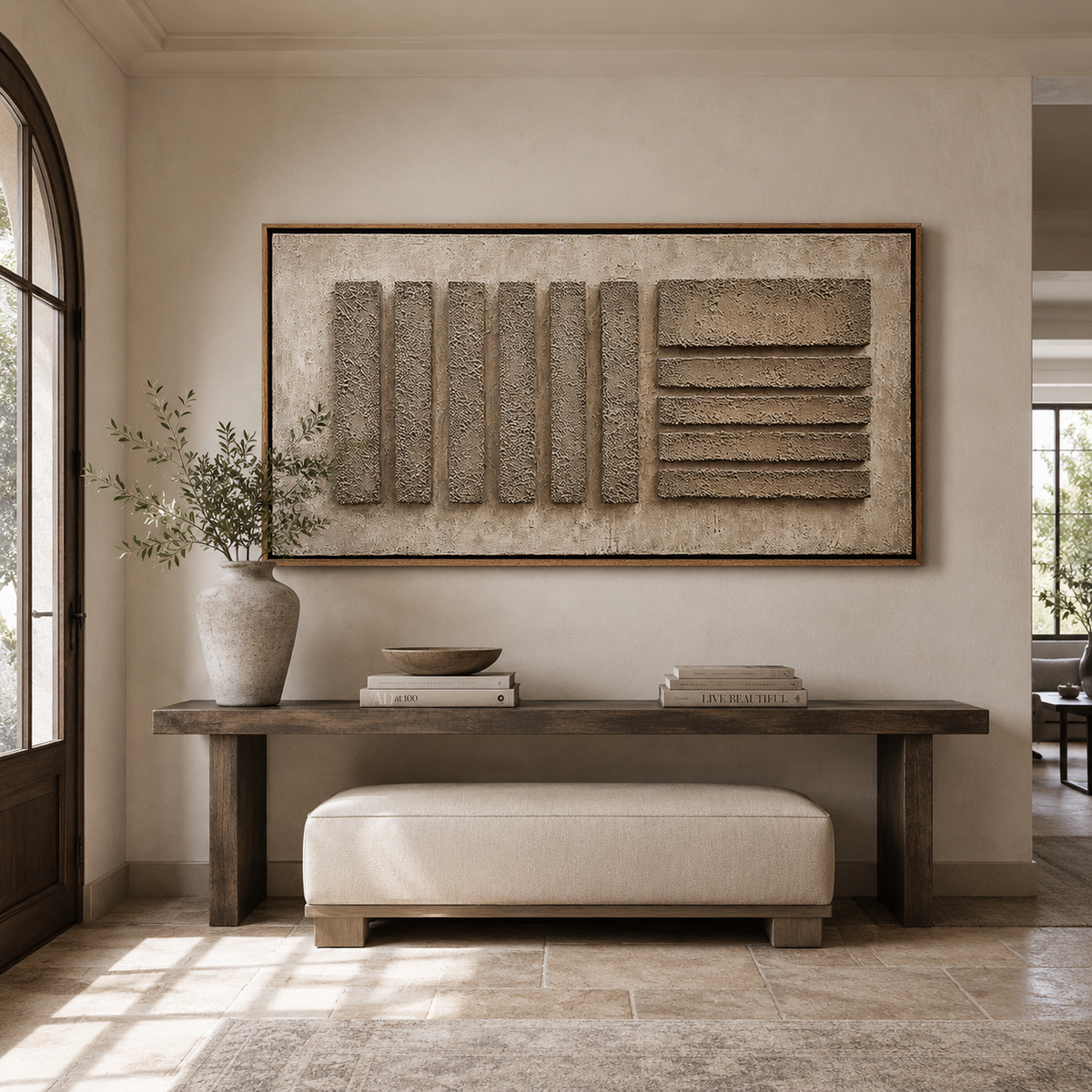 Architectural Rhythm Relief-Abstract Textured Wall Art