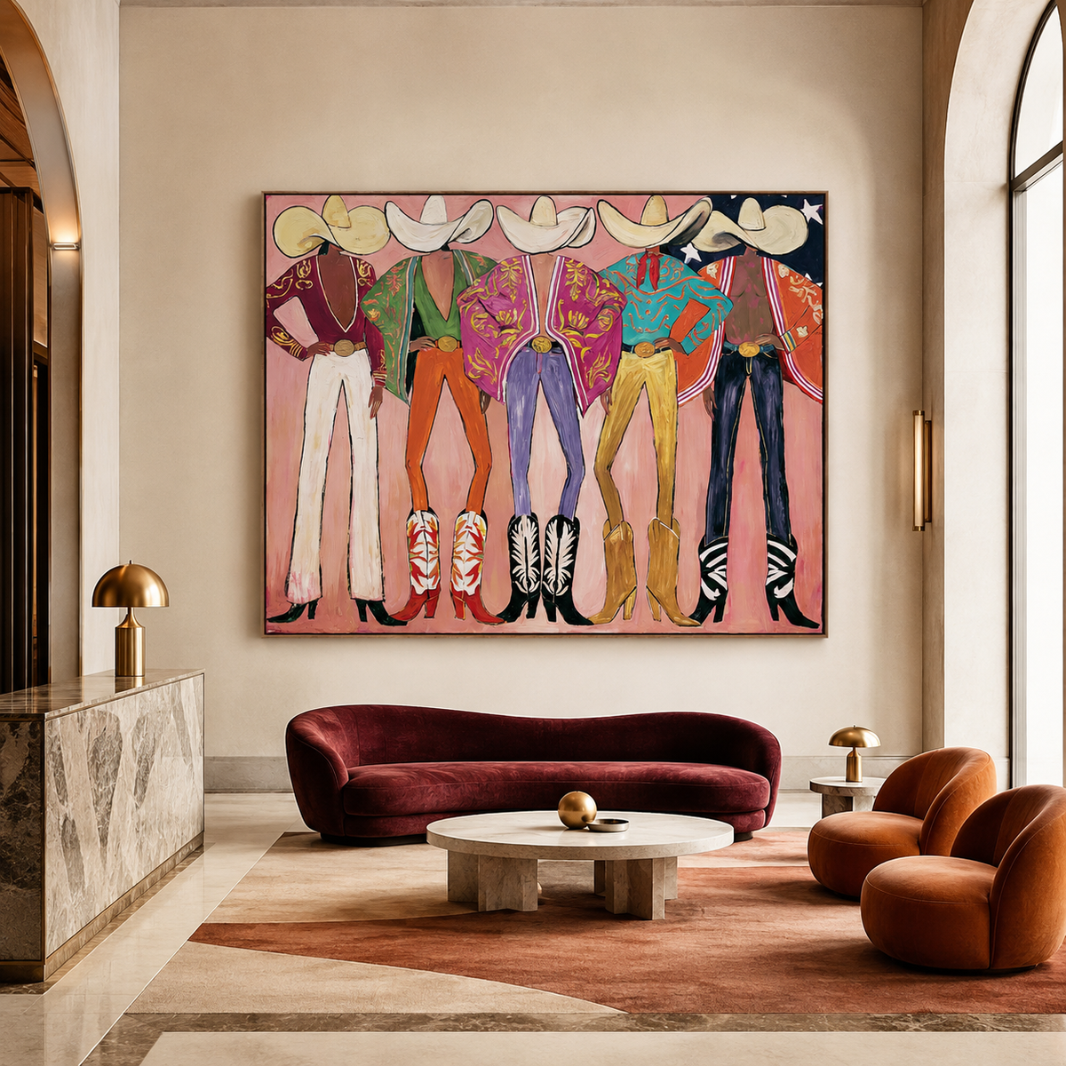 Pink Rodeo-Five Cowgirl Painting