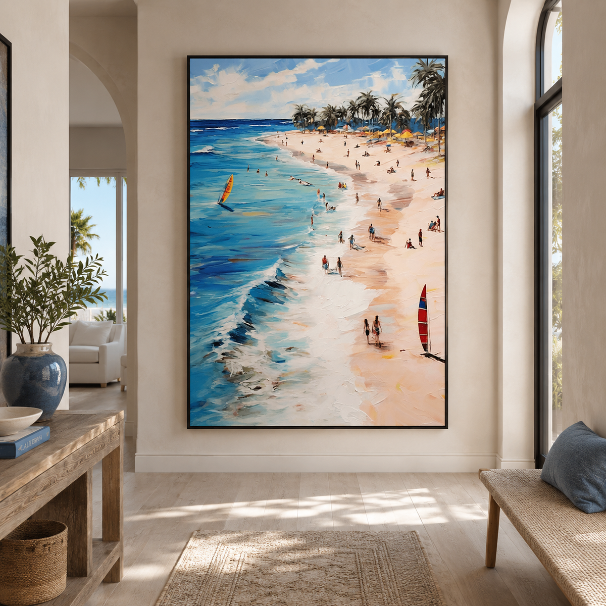 Coastal Escape-Tropical Beach Painting