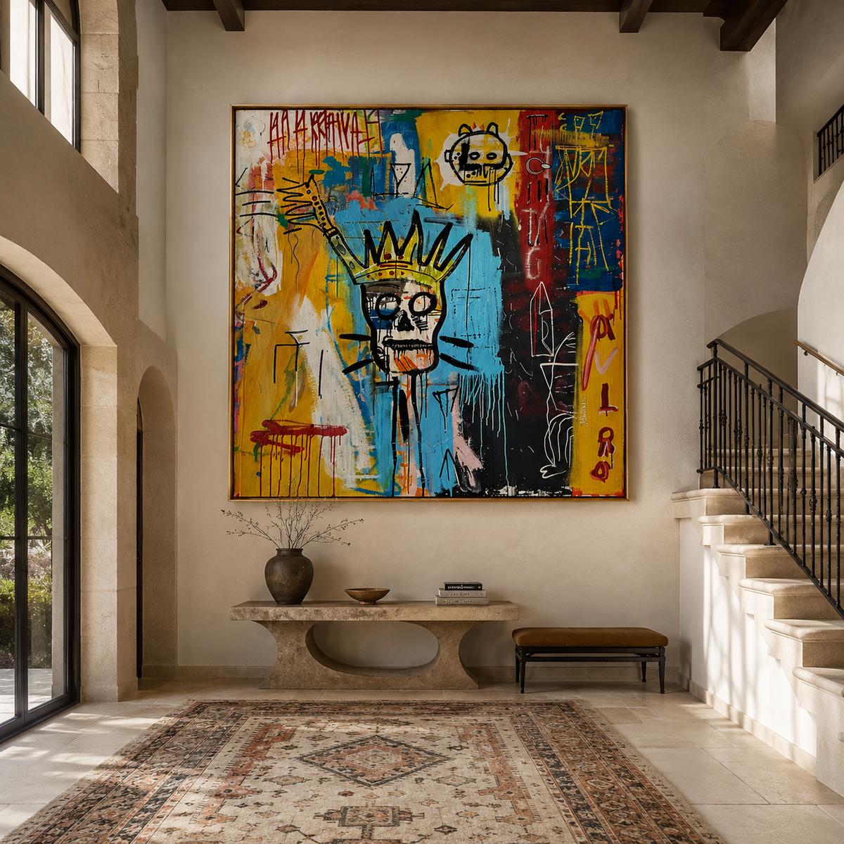 Crowned Chaos-Abstract Graffiti Portrait Painting