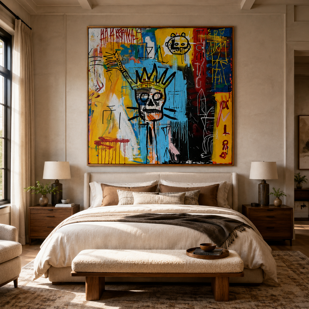 Crowned Chaos-Abstract Graffiti Portrait Painting