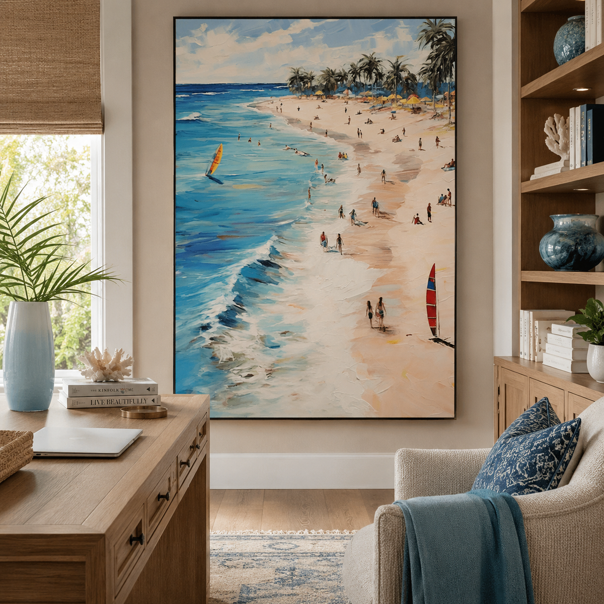Coastal Escape-Tropical Beach Painting