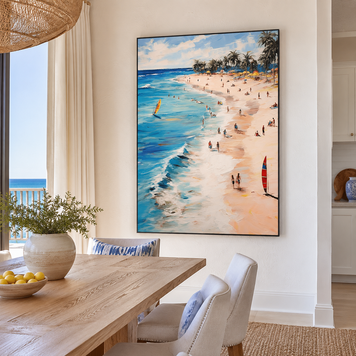 Coastal Escape-Tropical Beach Painting