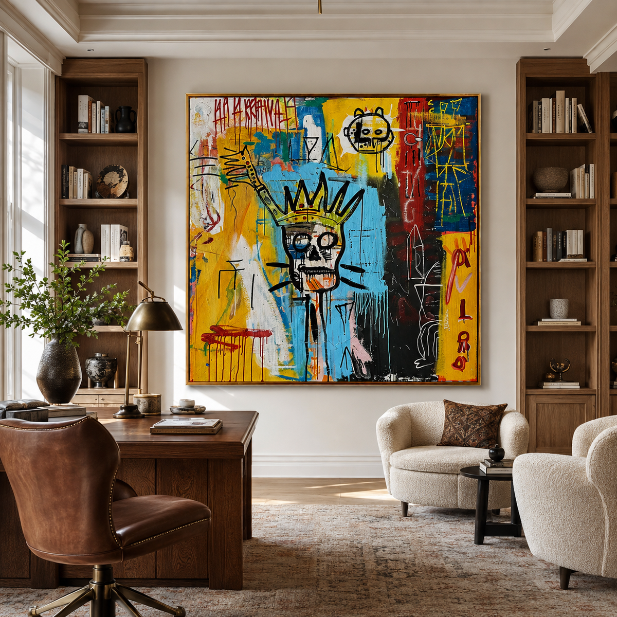 Crowned Chaos-Abstract Graffiti Portrait Painting