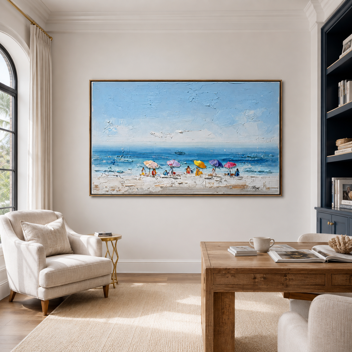 Summer Shore-Colorful Beach Umbrella Painting