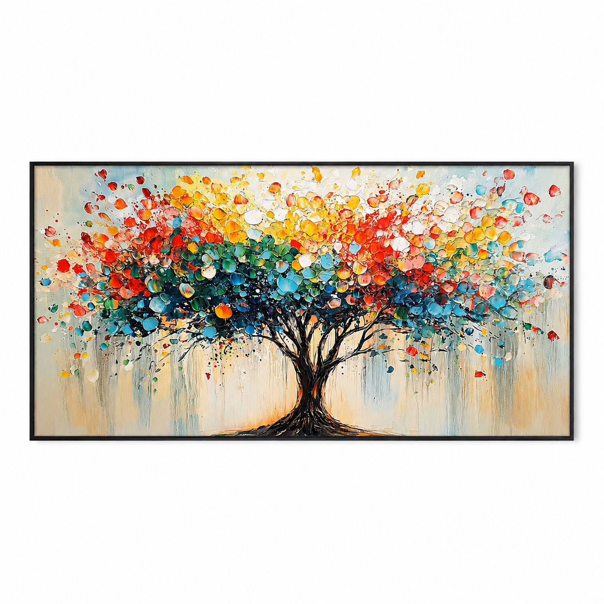Vibrant Roots-Colorful Abstract Tree Painting