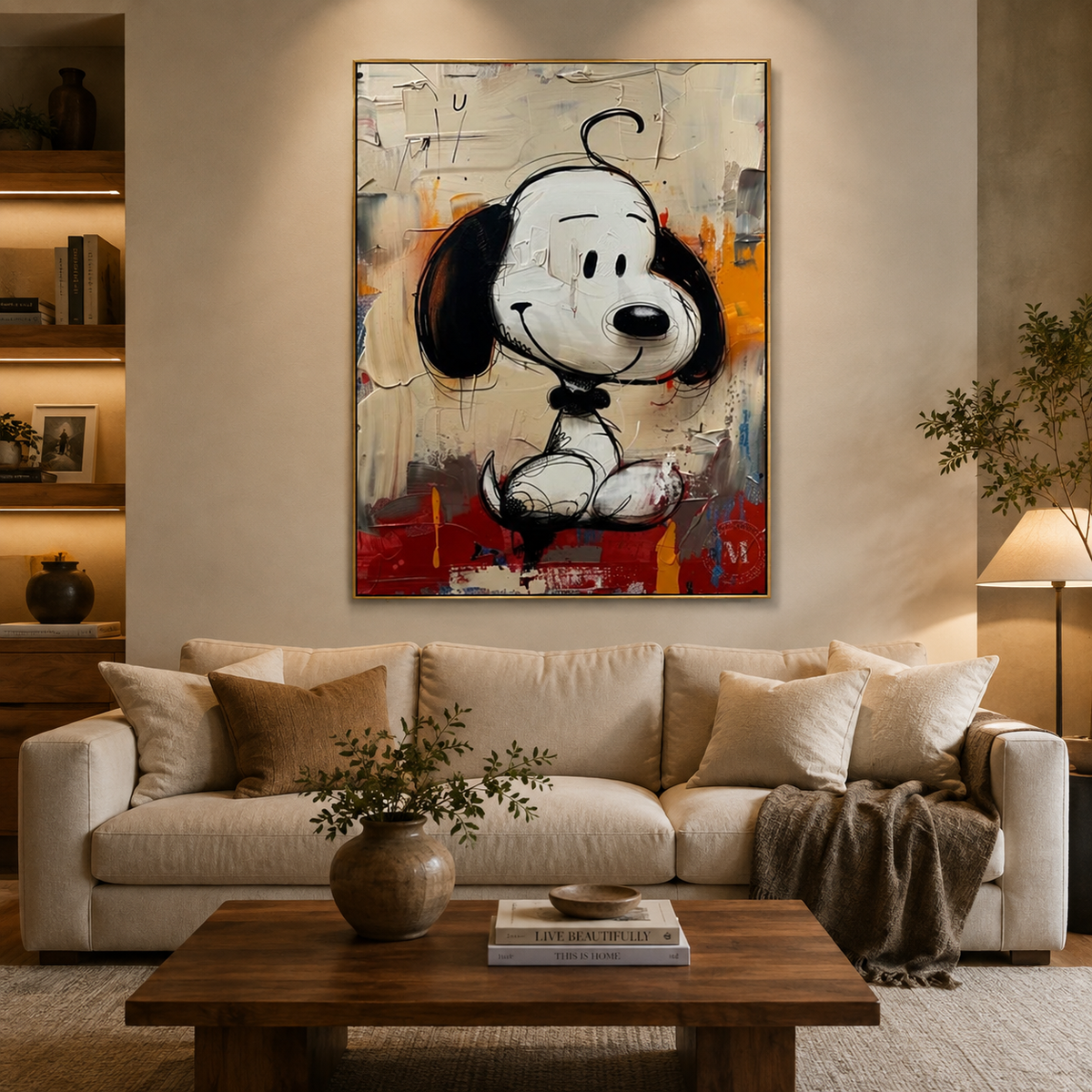 Playful Pup-Cartoon Dog Abstract Painting