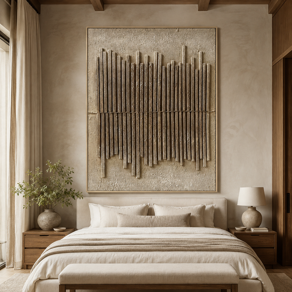 Vertical Harmony Relief-Abstract Textured Wall Art