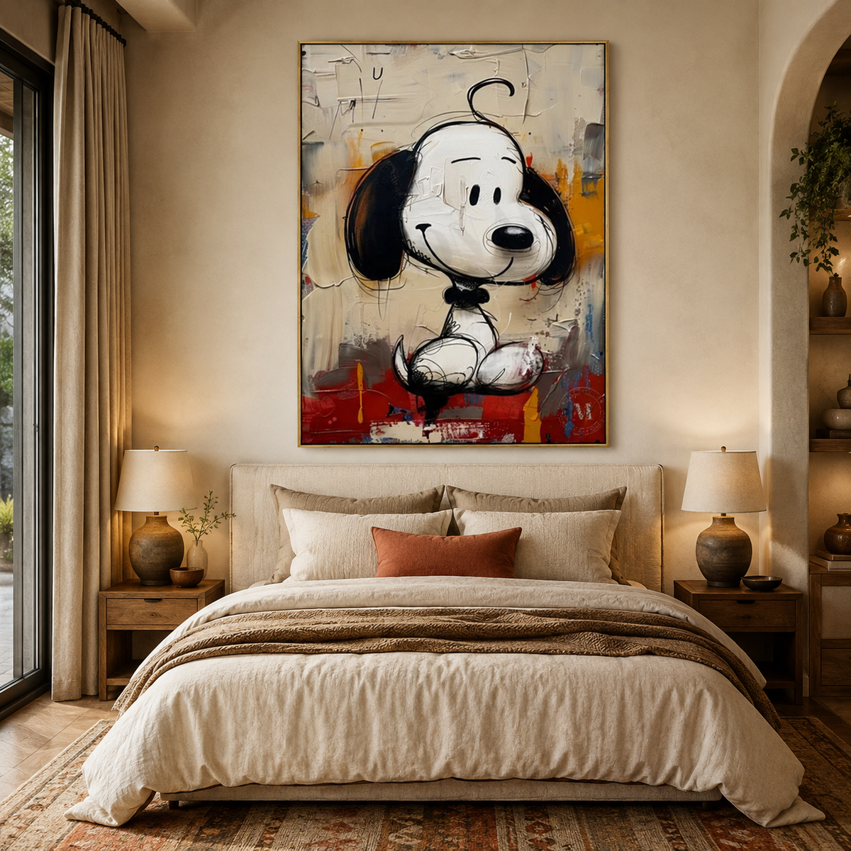 Playful Pup-Cartoon Dog Abstract Painting