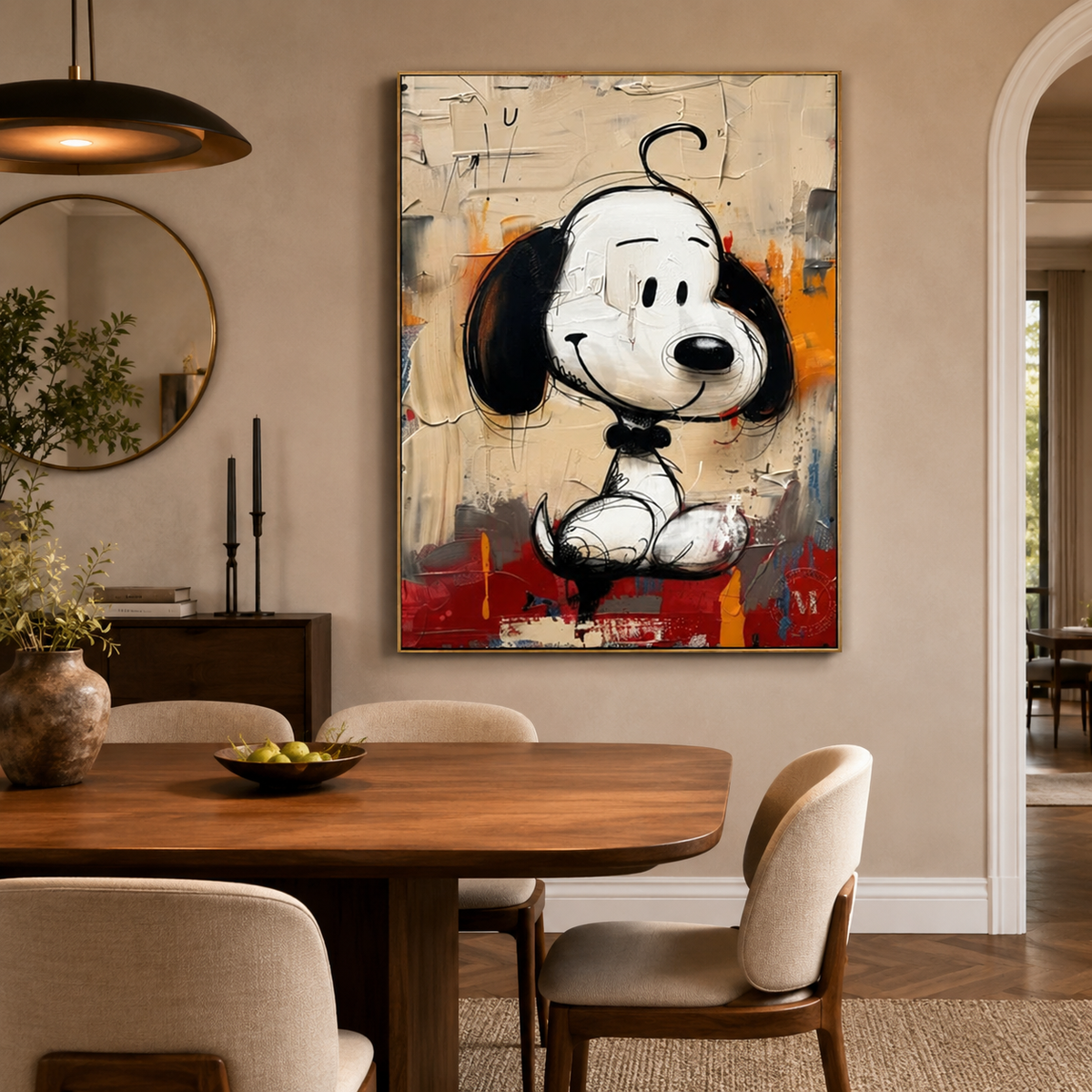 Playful Pup-Cartoon Dog Abstract Painting