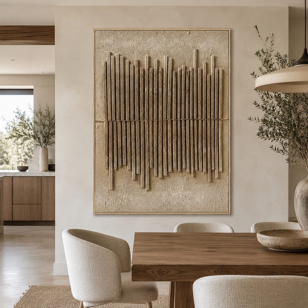 Vertical Harmony Relief-Abstract Textured Wall Art