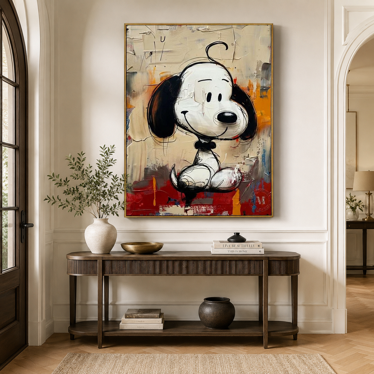 Playful Pup-Cartoon Dog Abstract Painting