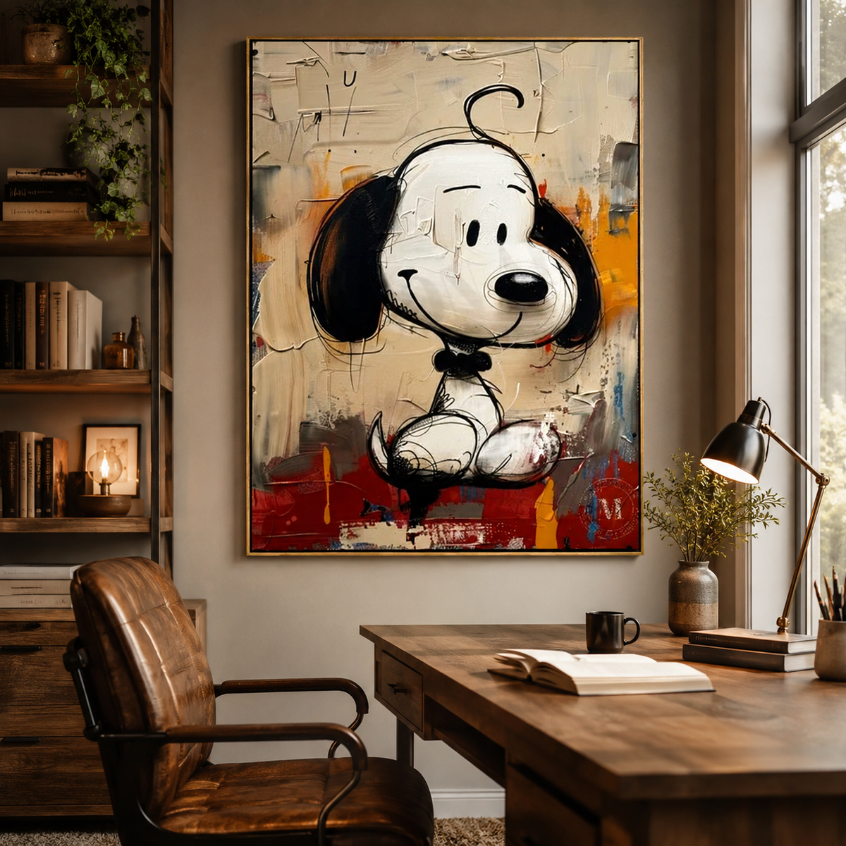 Playful Pup-Cartoon Dog Abstract Painting