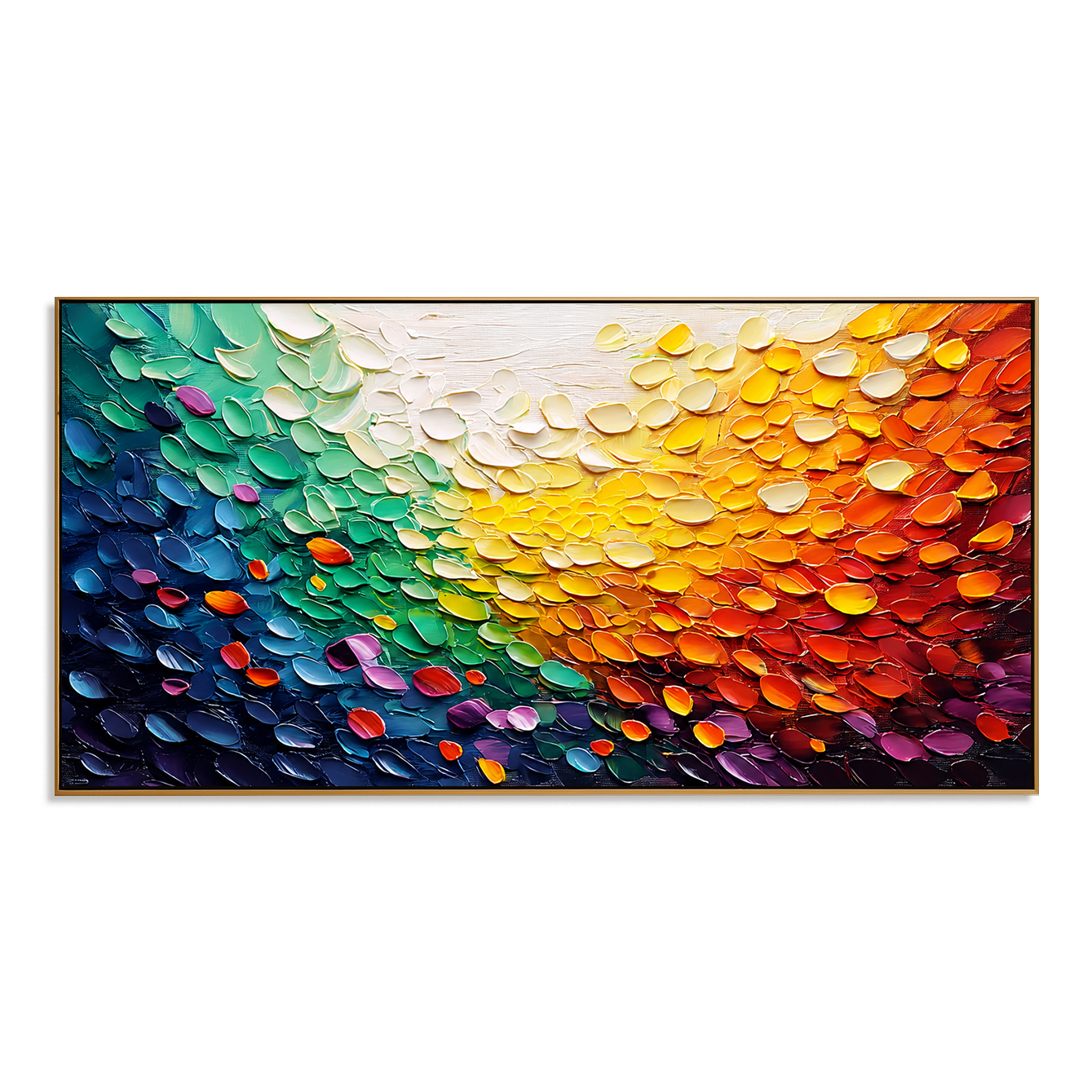 Radiant Flow-Rainbow Impasto Abstract Painting