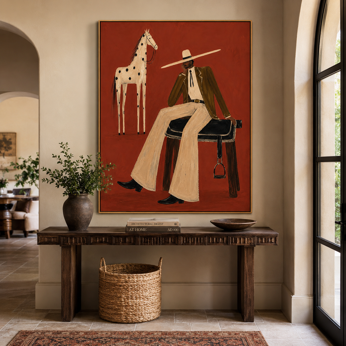 Western Elegance Rider-Contemporary Equestrian Oil Painting