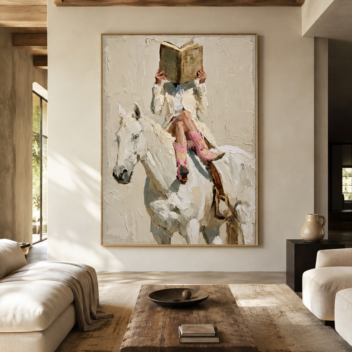 Quiet Pages-White Horse Figurative Painting
