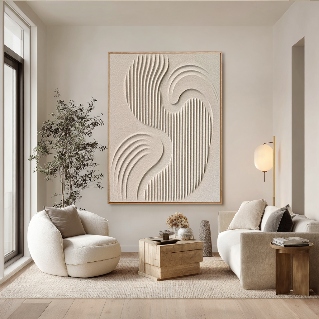 Sand Rhythm-Textured Abstract Painting
