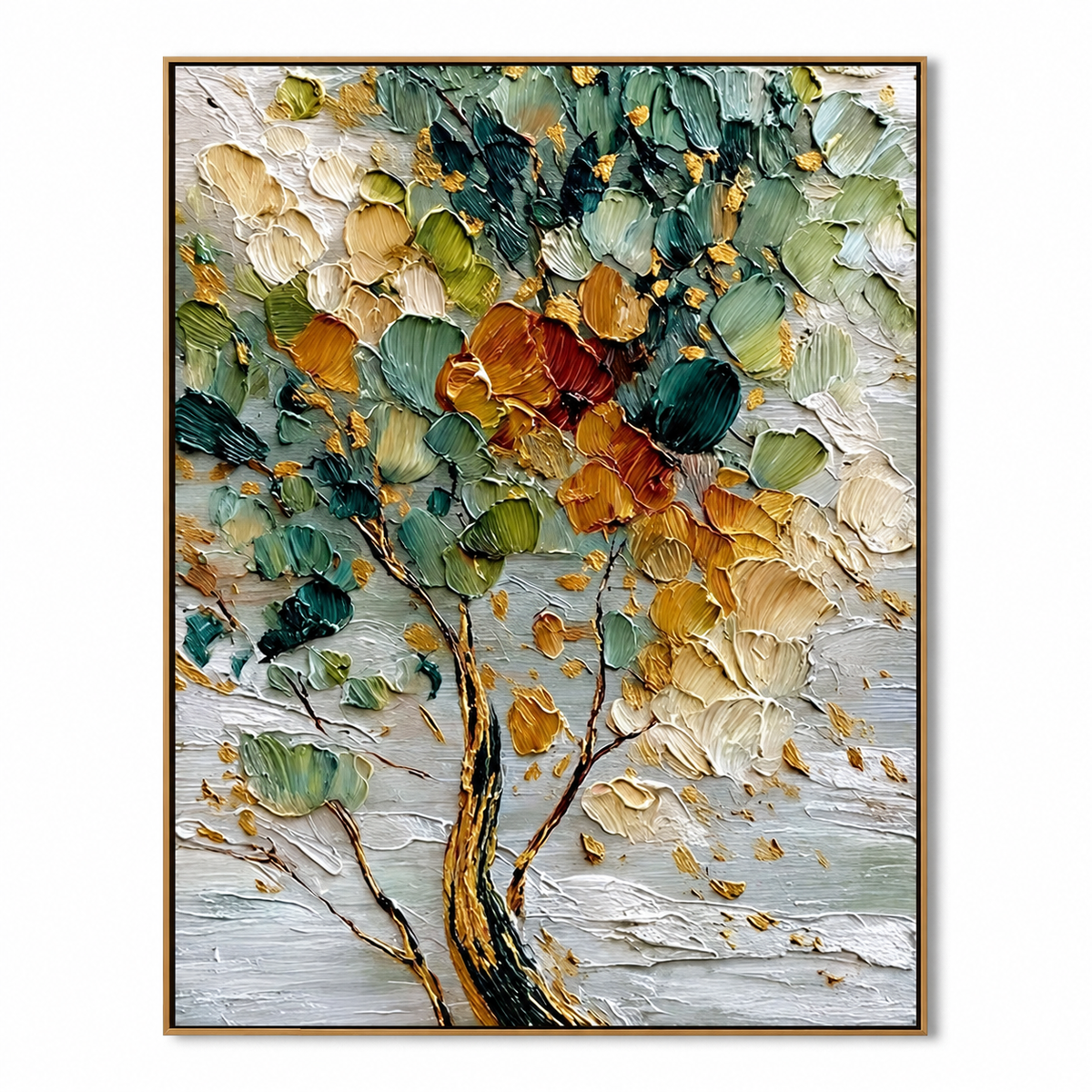 Golden Bloom-Tree Oil Painting