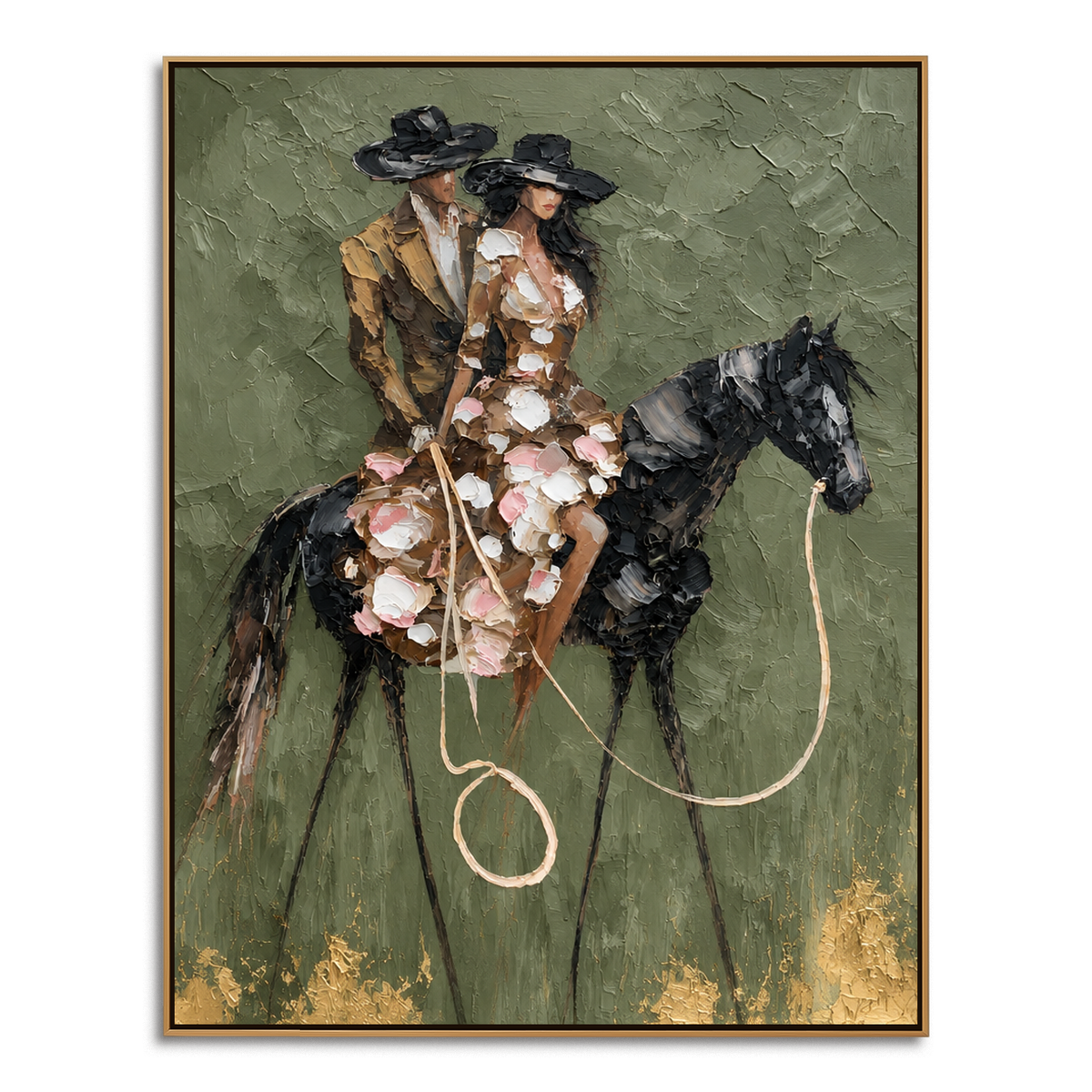 Midnight Riders-Elegant Horse Equestrian Painting