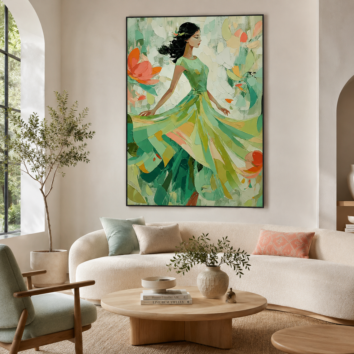 Garden Muse-Woman Floral Abstract Painting