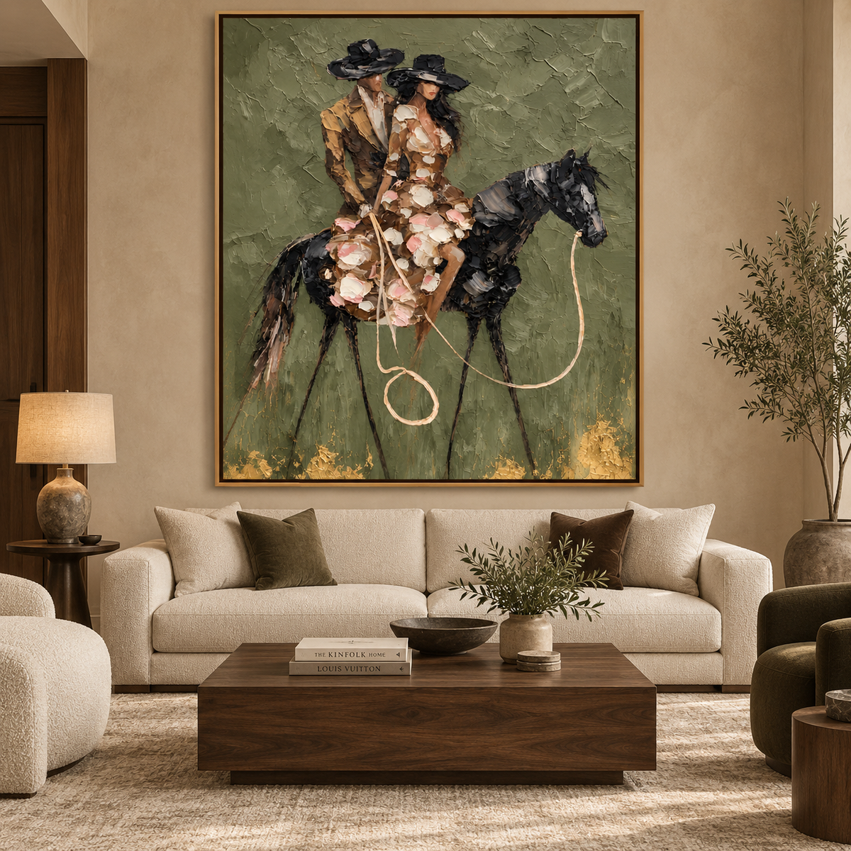 Midnight Riders-Elegant Horse Equestrian Painting