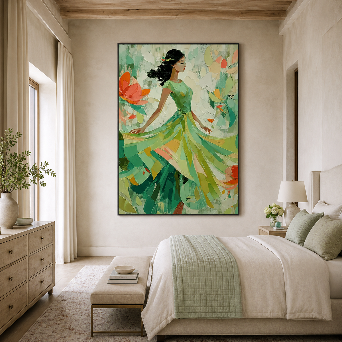 Garden Muse-Woman Floral Abstract Painting
