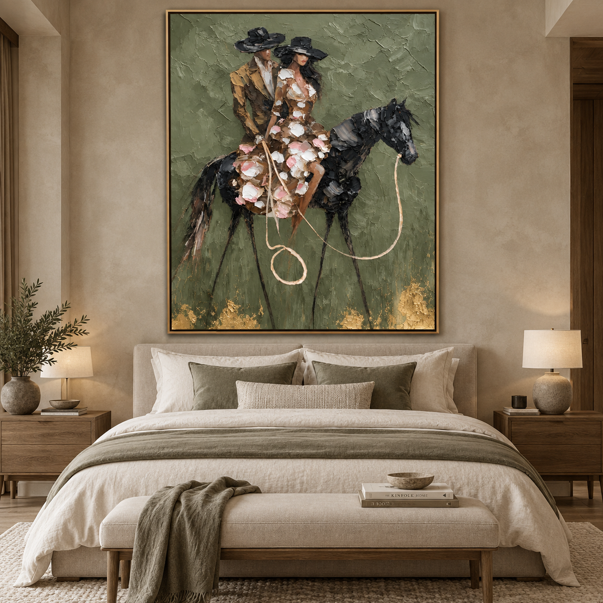 Midnight Riders-Elegant Horse Equestrian Painting