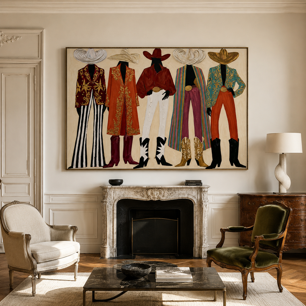 Rodeo Lineup-Western Cowboy Fashion Painting