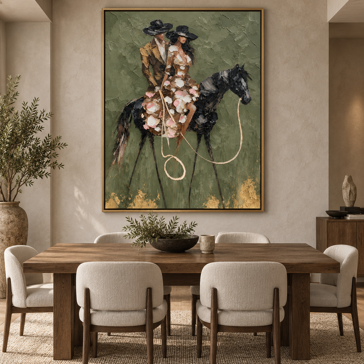Midnight Riders-Elegant Horse Equestrian Painting