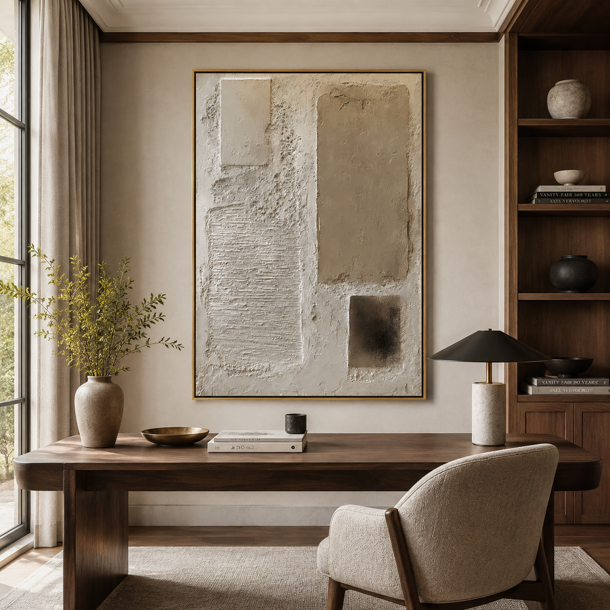 Neutral Layers Relief-Abstract Textured Wall Art