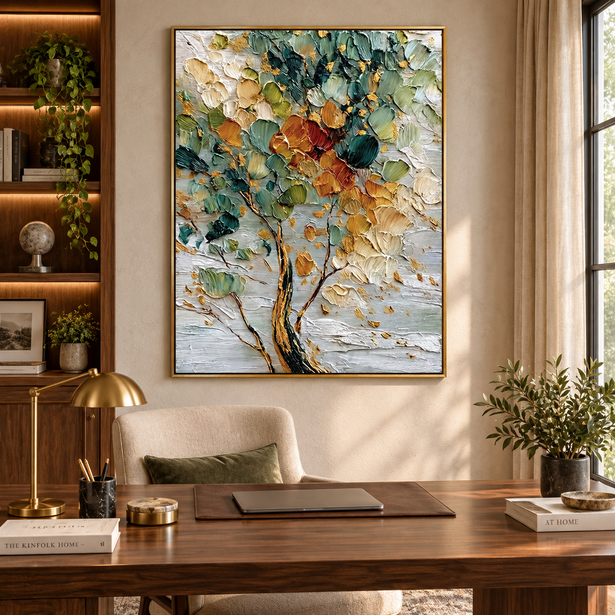 Golden Bloom-Tree Oil Painting