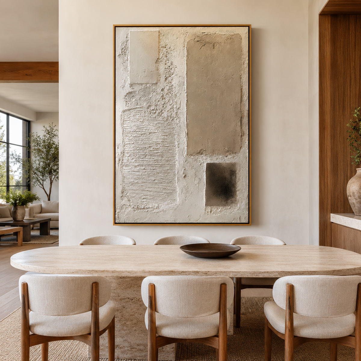 Neutral Layers Relief-Abstract Textured Wall Art