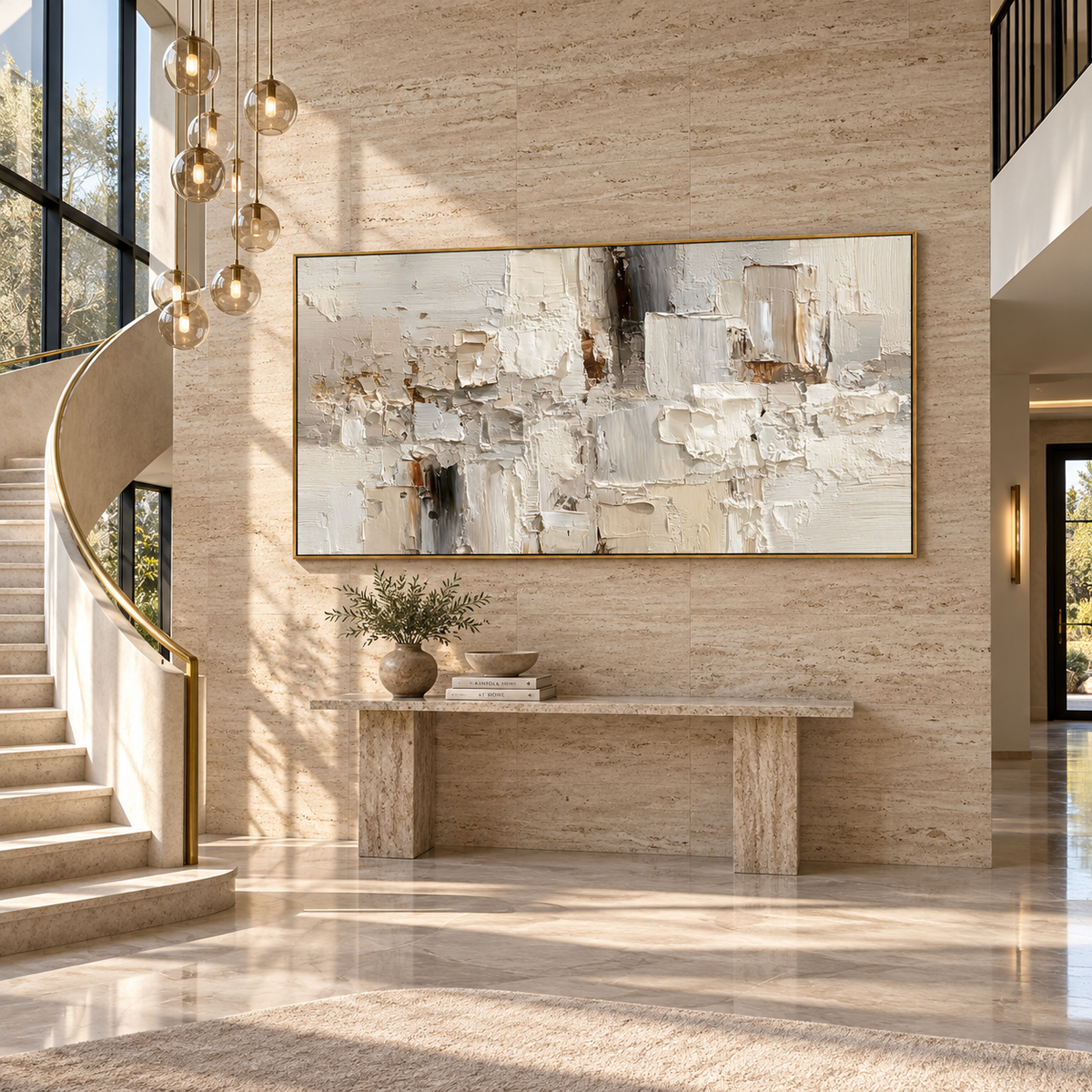 Ivory Layers-Textured Abstract Painting