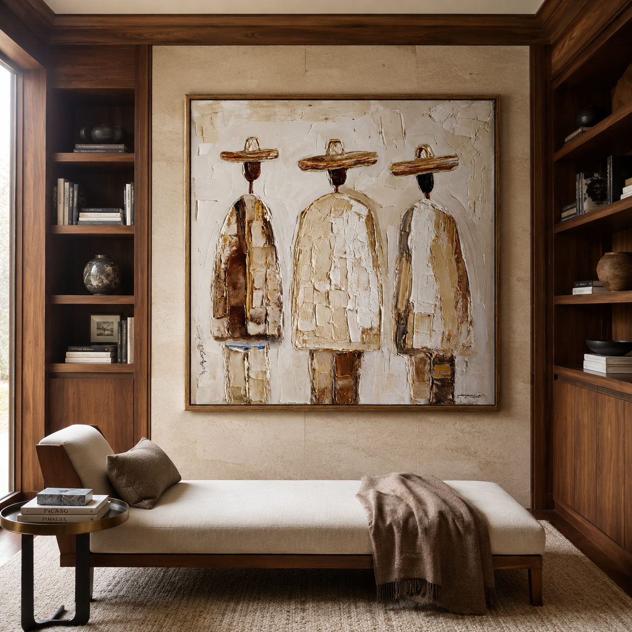Silent Trio-Abstract Figurative Texture Painting