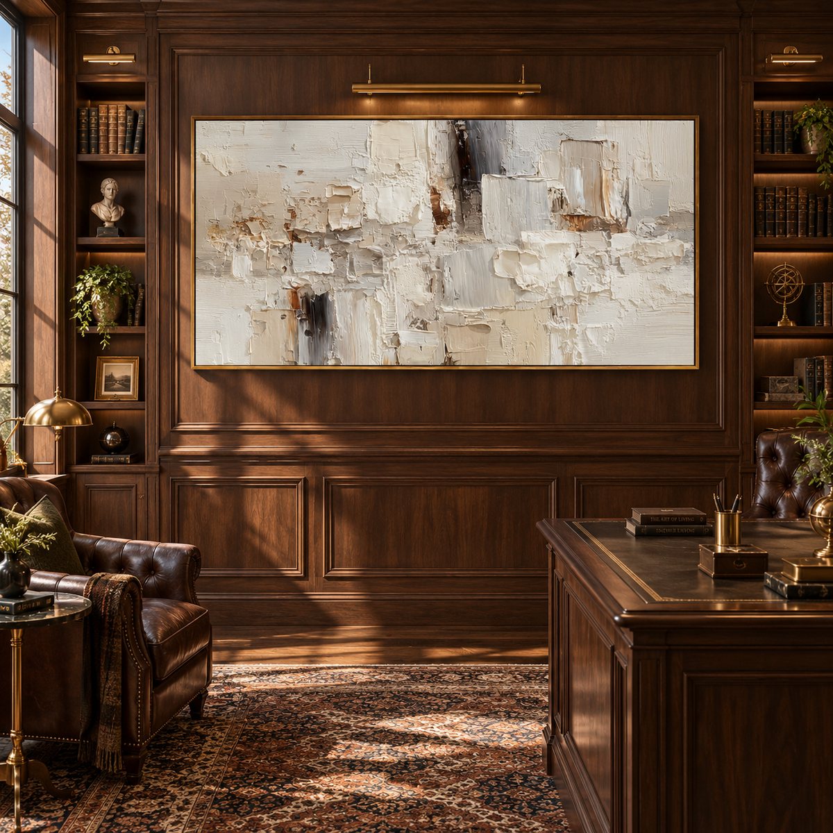 Ivory Layers-Textured Abstract Painting