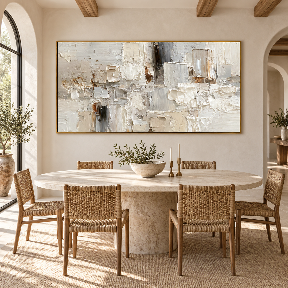 Ivory Layers-Textured Abstract Painting